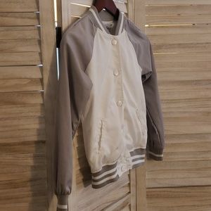 Full Tilt White & Grey Varsity Bomber Jacket